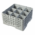Thumbnail image #2 for Cambro Camrack® Soft Gray Full-Size 9-Compartment Glass Rack