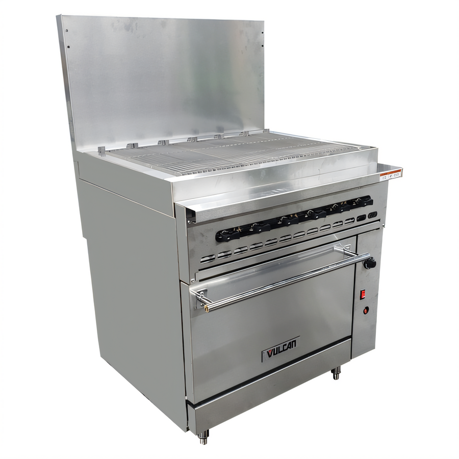 Product image #1 for Vulcan Endurance 36-Inch LP Gas Restaurant Range with 36-Inch Charbroiler and Refrigerated/Freezer Drawer Base