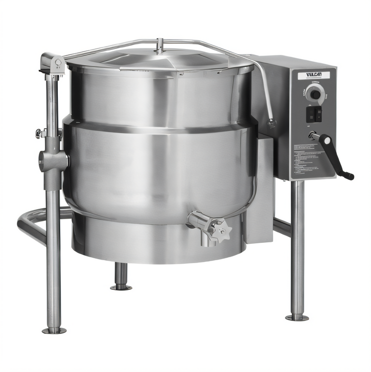 Product image #1 for Vulcan 20-Gallon Electric Tilting Steam Kettle, 2/3 Jacketed, 316 Stainless Steel Liner