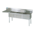 Thumbnail image #1 for BK Resources Three-Compartment Stainless Steel Sink with Left Drainboard and 24 x 24 x 14 Bowls