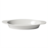 Winco Oval Welsh Rarebit Porcelain Baking Dish, 25 oz., White
