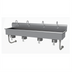 Thumbnail image #1 for Advance Tabco Multiwash Wall Mounted 4-Station Hand Wash Sink with Knee Valves and Gooseneck Spouts, 80 Inch
