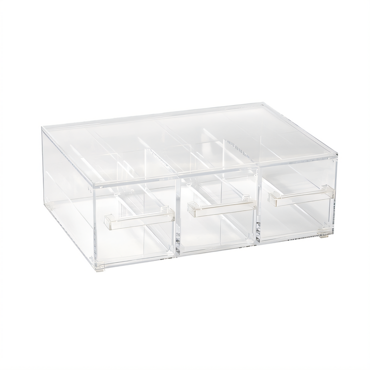 Product image #1 for Vollrath SBB33 Cubic Modular Full-Size Acrylic Countertop Pastry Display Case with 3 Drawers