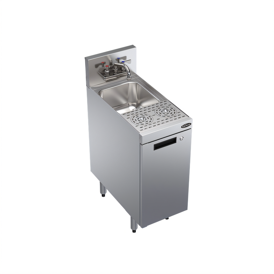 Product image #1 for Krowne Royal Series 12-Inch Underbar Speed Station with Cabinet Base, Dual Speed Rinsers and Dump Sink