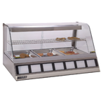 Thumbnail image #1 for Antunes DCH-300 Full-Service Countertop Heated Display Cabinet, Curved Glass, Stainless Steel, 3 Full-Size Pan Capacity