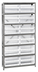 Thumbnail image #1 for Quantum 7-Shelf Heavy Duty Wire Shelving Unit with 24 Clear Bins, 36 Inch L x 12 Inch D x 75 Inch H