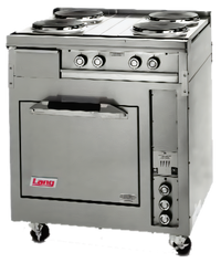 30-Inch Electric Restaurant Range with 18-Inch Griddle, Two 8-Inch French Plates, and Standard Oven Base