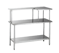 Eagle Group Table-Mounted Right-Side Microwave Shelf with 24 Inch x 24 Inch Microwave Area, 72 Inch x 12 Inch, 304 Stainless Steel