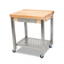 Thumbnail image #1 for John Boos Cucina Technica 30-Inch x 24-Inch Edge Grain Maple Butcher Block Cart with Drawer and Stainless Steel Shelf