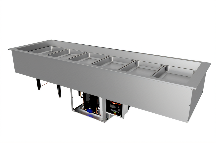 Product image #1 for Hatco CWBP-6 6-Pan Full-Size Top-Mount R-290 Self-Contained Refrigerated Drop-In Cold Well