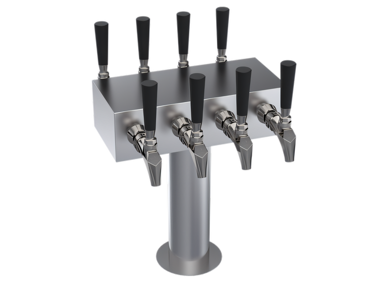 Product image #1 for Krowne Double-Sided Glycol-Cooled Countertop T-Head Beer Tower, 8 Faucet Capacity