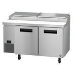 Thumbnail image #1 for Hoshizaki Steelheart PR60B 60-Inch Two-Section Reach-In Pizza Prep Table with 8-Pan Rail and White Poly Cutting Board
