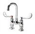 Thumbnail image #1 for Krowne Royal Series 4-Inch Center Raised Deck Mount Manual Faucet with 3-1/2-Inch Gooseneck Spout and VR Wristblade Handles