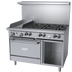 Thumbnail image #1 for US Range 48-Inch Gas Restaurant Range with 6 Open Burners, 12-Inch Griddle, Convection Oven, and Storage Base