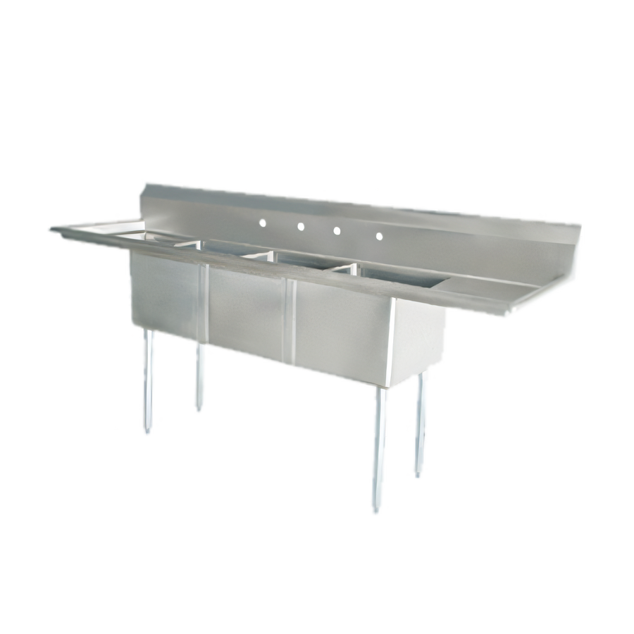 Product image #1 for Omcan USA 3-Compartment Pot Sink with Left and Right Drainboards