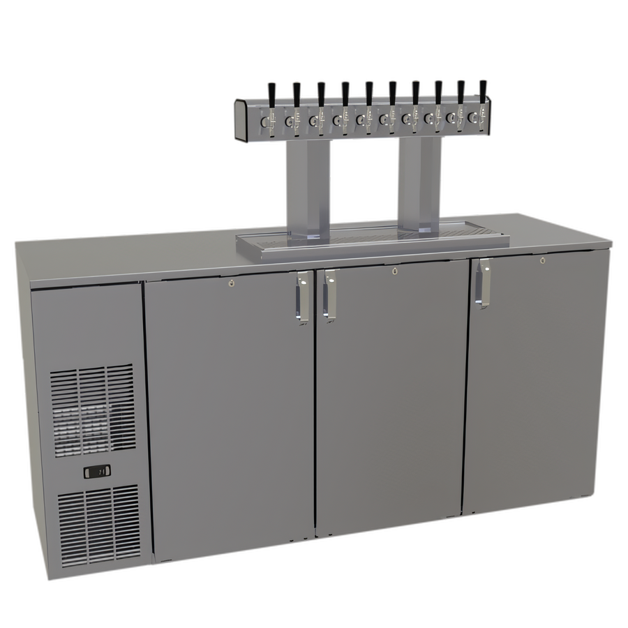 Product image #1 for Glastender C1FB72-DD 72-Inch Three-Section Front-Serviced Draft Dispensing Cooler with 16-Inch Door Opening