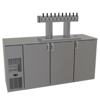Glastender C1FB72-DD 72-Inch Three-Section Front-Serviced Draft Dispensing Cooler with 16-Inch Door Opening