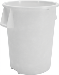 Bronco 55 Gallon Round Stackable Waste Container, White