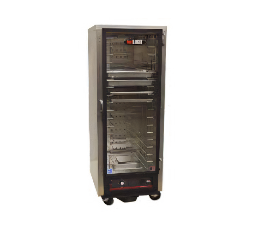 Product image #1 for hotLOGIX HL3-14 One-Compartment 3/4-Height Insulated Aluminum Heated Holding Cabinet with Glass Door, 28 Pan Capacity