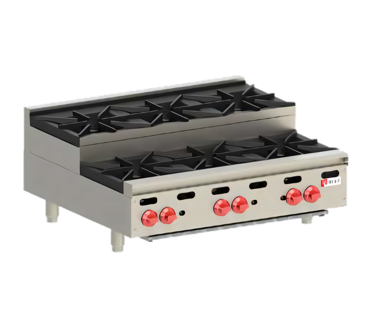 Product image #1 for Wolf Achiever 36-Inch Gas Countertop Hot Plate, 6 Burners, 180,000 BTU