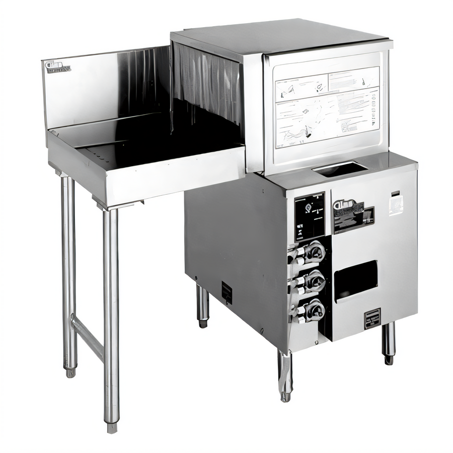 Product image #1 for Glastender GT-18+1L Front-to-Side Pass-Thru Glasswasher Station with Left Drain Table