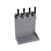 Krowne Wall Mounted Drip Tray for 4 Faucets, 15-Inch Brushed Stainless Steel