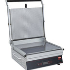 Thumbnail image #1 for Hatco PG14FG-1 Commercial Countertop Panini Grill, Single Grooved Top/Smooth Bottom Plates, Digital Controls, 500°F