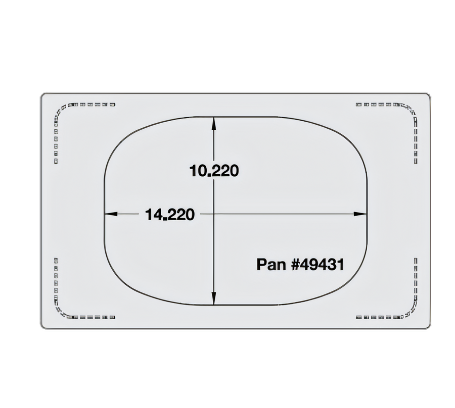 Product image #1 for Miramar® Single-Size Stainless Steel Food Bar Adapter Plate Template with Oval French Oven Cutout
