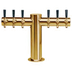 Thumbnail image #1 for Metropolis T-Style Countertop Glycol-Cooled Draft Beer Tower with 6 Faucets and PVD Brass Finish
