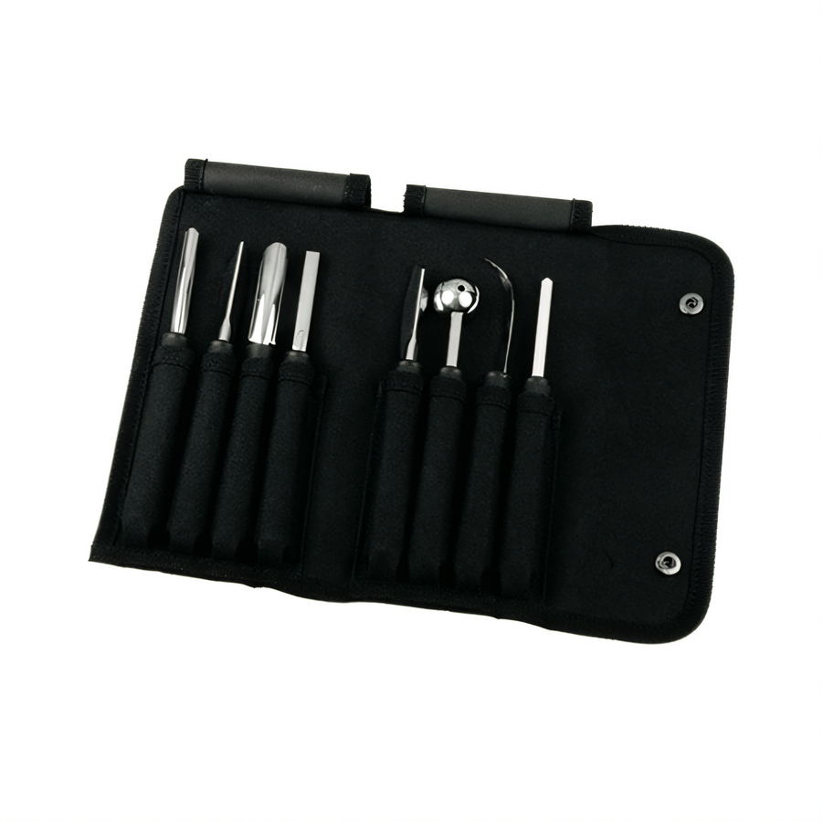 Product image #1 for Mercer Culinary 9-Piece Carving Tool Set with Heavy-Duty Storage Roll