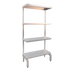 Thumbnail image #1 for New Age Stationary Aluminum Order Pick-Up Station Shelving Unit with Adjustable Solid Shelves, 42 x 13-3/4 x 60 Inches