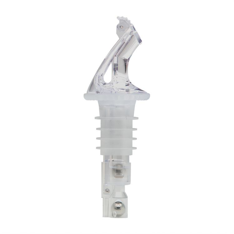 Product image #1 for Bar Maid Premium 1-1/4 Oz Clear Flip-Top No-Collar Measured Liquor Pourer, Pack of 12