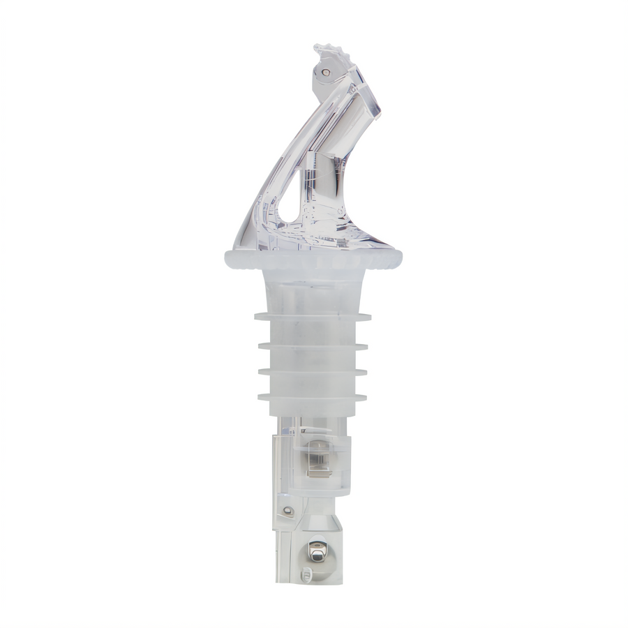 Product image #1 for Bar Maid Premium 1-1/4 Oz Clear Flip-Top No-Collar Measured Liquor Pourer, Pack of 12