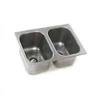Eagle Group Two-Compartment Self-Rimming Drop-In Sink with No Deck, 18 x 24 x 13.5-Inch Bowls