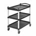 Thumbnail image #1 for Cambro KD Large Open-Design 3-Shelf Bus Cart, Black, 5-Inch Swivel Casters