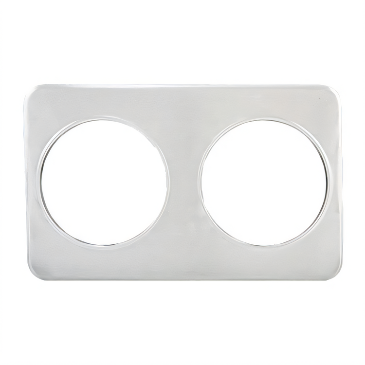 Product image #1 for Winco Stainless Steel Steam Table Adapter Plate for 7 Qt Insets with Two 8-3/8 Inch Round Cutouts
