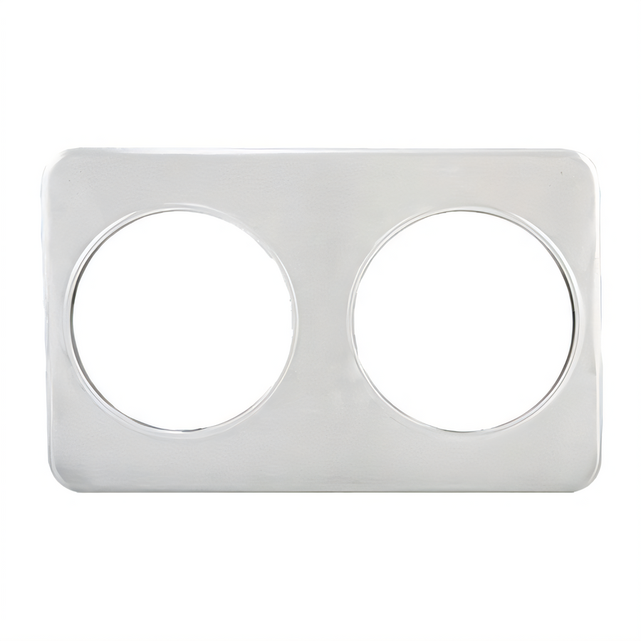 Product image #1 for Winco Stainless Steel Steam Table Adapter Plate for 7 Qt Insets with Two 8-3/8 Inch Round Cutouts