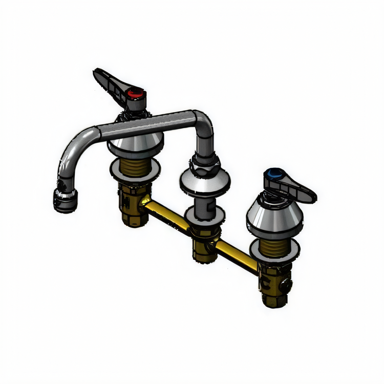 Product image #1 for T&S Brass EasyInstall 8-Inch Center Lavatory Faucet with 8-Inch Swing Nozzle and VR Laminar Flow