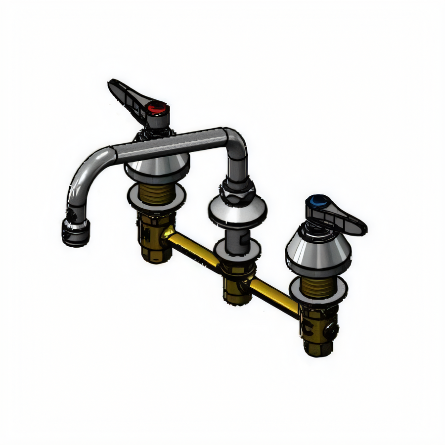 Product image #1 for T&S Brass EasyInstall 8-Inch Center Lavatory Faucet with 8-Inch Swing Nozzle and VR Laminar Flow