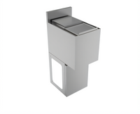 BK Resources Underbar Ice Bin with Sliding Cover, 33 lb Capacity, T-304 Stainless Steel, 12 x 21 x 34 Inches