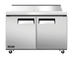 Thumbnail image #1 for Juneau 48-Inch Two-Section Refrigerated Prep Table, 12-Pan Capacity, Rear-Mounted Self-Contained