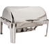 Thumbnail image #1 for Omcan USA 9.5 Quart Rectangular Stainless Steel Chafing Dish with Roll Top Cover