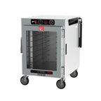 Thumbnail image #1 for Metro HotBlox™ HBCW8-ACPS-M Mobile 8-Pan Pass-Thru Insulated Holding Cabinet, Analog, Clear Front/Solid Rear Doors, 120V