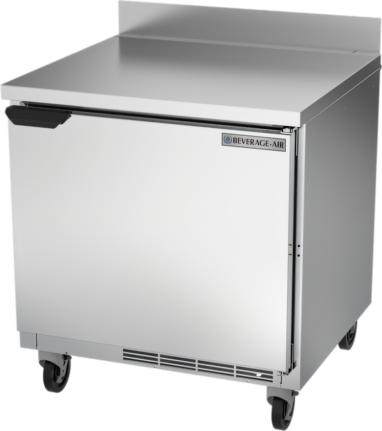 Product image #1 for Beverage-Air 32-Inch One-Section Worktop Refrigerator with Solid Door and 4-Inch Backsplash