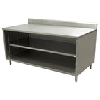 Thumbnail image #1 for BK Resources CSTR5-3072 72-Inch x 30-Inch Stainless Steel Chef Table with 5-Inch Back Riser and Open Front Cabinet Base
