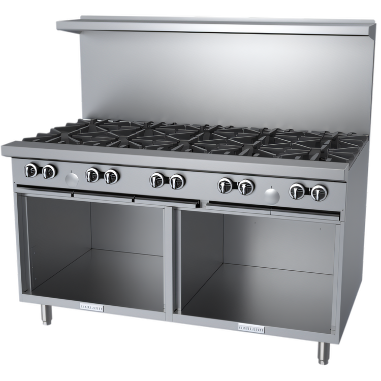 Product image #1 for Garland G60-10SS G Starfire Pro 60-Inch Gas Restaurant Range with 10 Open Burners and 2 Storage Bases