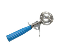 Size-16 Ice Cream Disher, 2-3/4 oz., Round Bowl, Thumb Press, Blue Handle