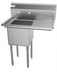 Thumbnail image #1 for KoolMore 33-Inch 1-Compartment Commercial Sink with Right Drainboard and Backsplash
