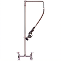 T&S Brass 8-Inch Deck Mount Pre-Rinse Unit with 38-Inch Riser, 18-Inch Swivel Arm, and 1.15 GPM Spray Valve