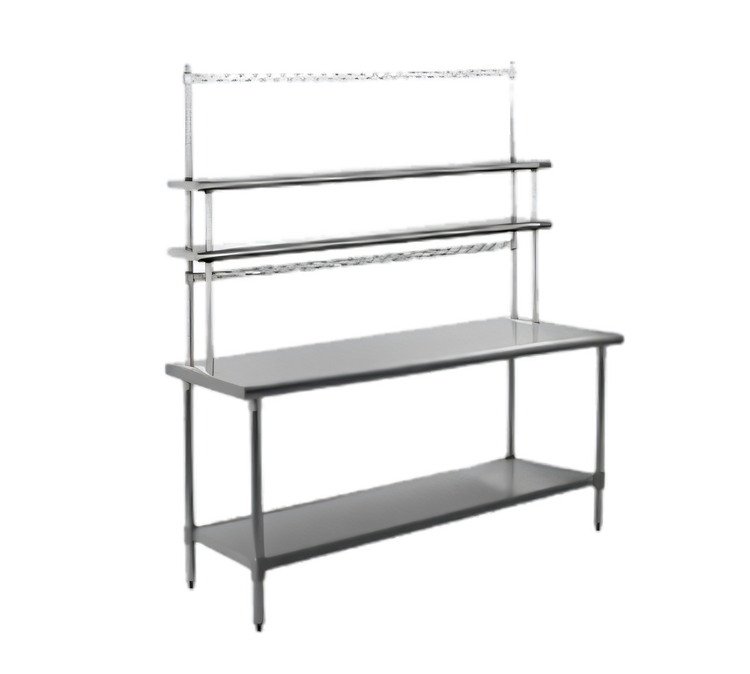 Product image #1 for Eagle Group SB Series Stainless Steel Work Table with Flex-Master Overshelf Kit, 60 x 30 Inches